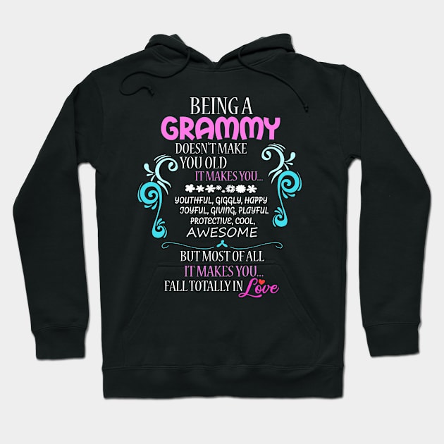 Cute Being A Grammy Gift Print Grandmother Grammy Product Hoodie by Linco